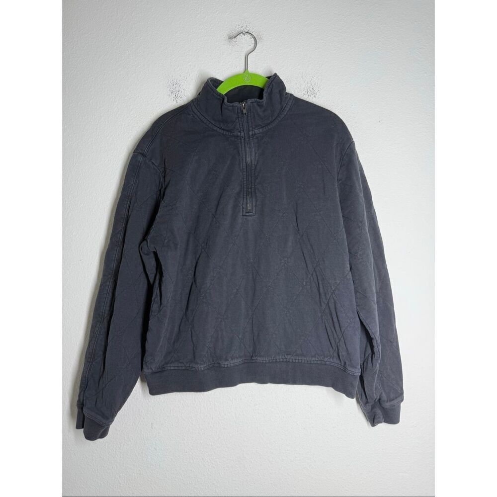 Universal Thread Women’s Quilted Sweatshirt 1/3 Zip Cotton Size M Anthracite
